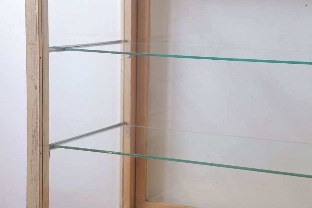 ヴィンテージ家具　昭和レトロ　鉄脚付きビンテージガラスケース(ショーケース)