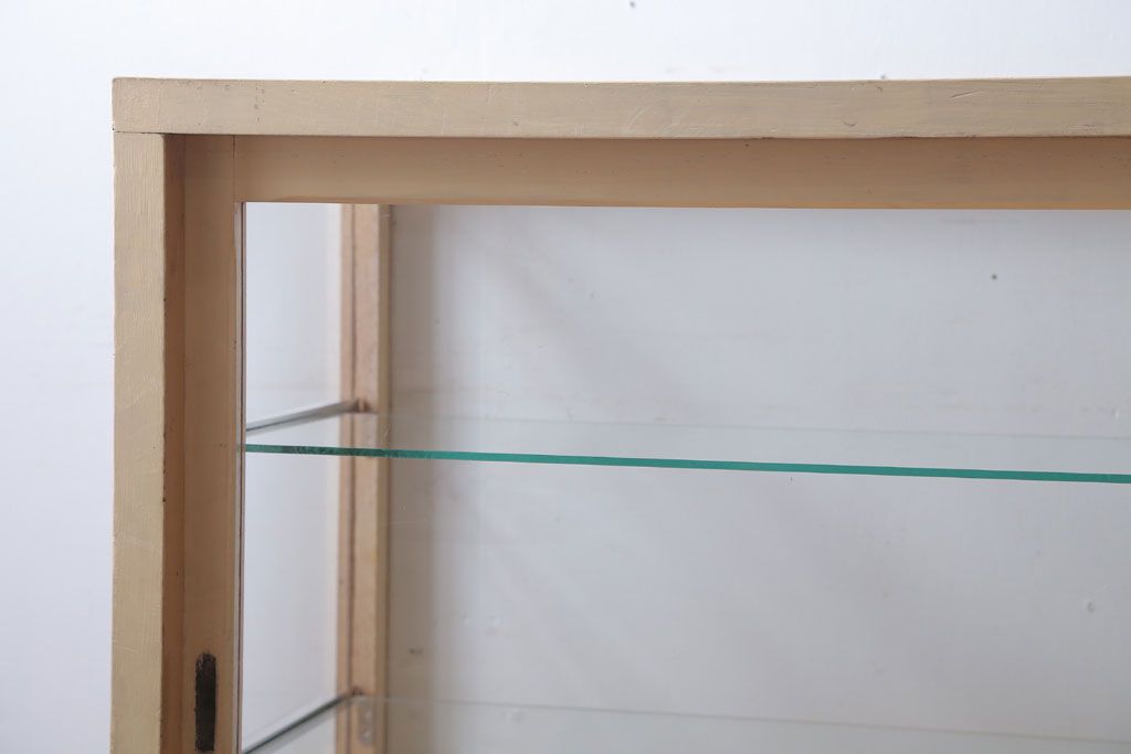 ヴィンテージ家具　昭和レトロ　鉄脚付きビンテージガラスケース(ショーケース)