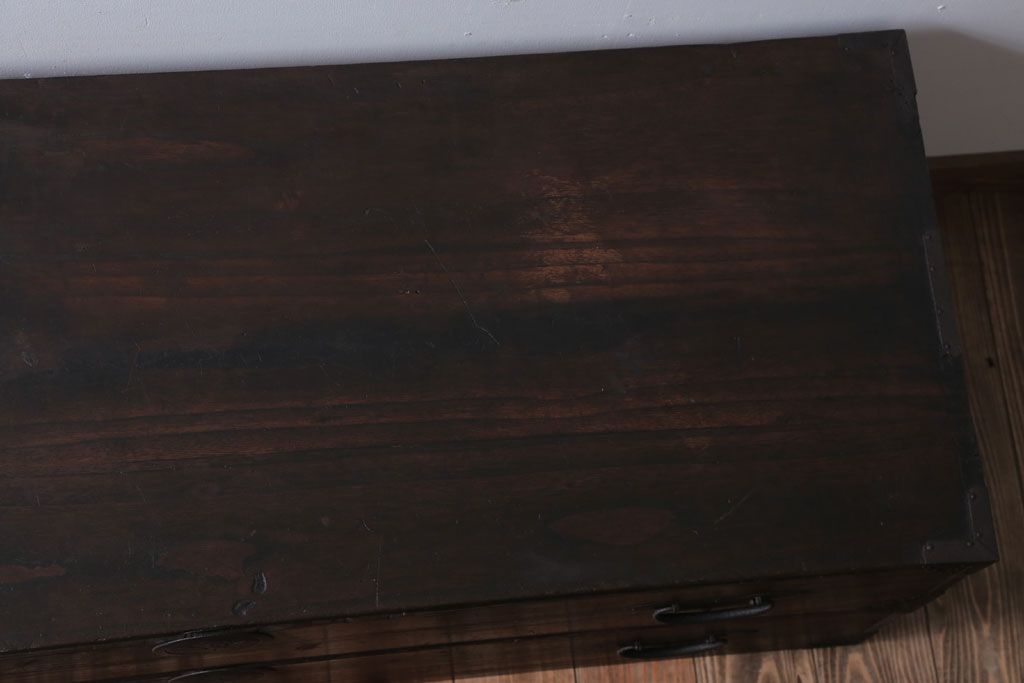 アンティーク家具　古民具・骨董　シンプルなアンティーク時代箪笥テレビボード(ローボード)(1)