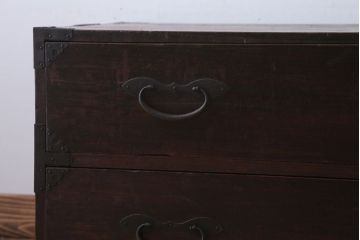 アンティーク家具　古民具・骨董　シンプルなアンティーク時代箪笥テレビボード(ローボード)(1)