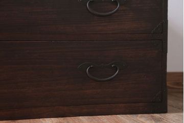 アンティーク家具　古民具・骨董　シンプルなアンティーク時代箪笥テレビボード(ローボード)(1)