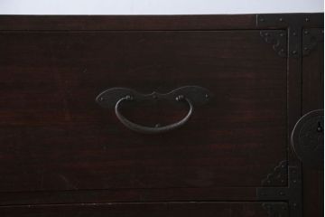 アンティーク家具　古民具・骨董　シンプルなアンティーク時代箪笥テレビボード(ローボード)(2)