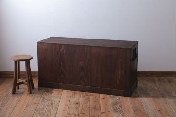 アンティーク家具　古民具・骨董　シンプルなアンティーク時代箪笥テレビボード(ローボード)(2)