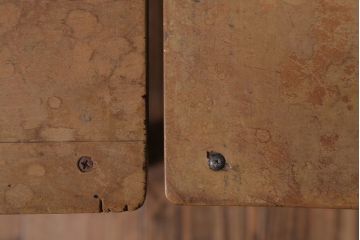 ヴィンテージ家具　ビンテージ　古い木のレトロな角スツール2脚セット(2)