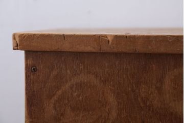 ヴィンテージ家具　ビンテージ　古い木のレトロな角スツール2脚セット(2)