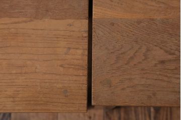 レトロ家具　昭和レトロ　古い学校の木製アンティーク角スツール2脚セット(1)