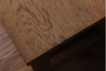 レトロ家具　昭和レトロ　古い学校の木製アンティーク角スツール2脚セット(1)