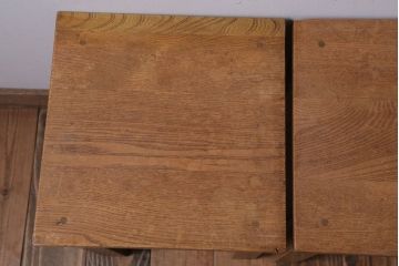 レトロ家具　昭和レトロ　古い学校の木製アンティーク角スツール2脚セット(2)