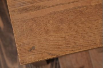 レトロ家具　昭和レトロ　古い学校の木製アンティーク角スツール2脚セット(2)