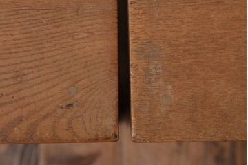 レトロ家具　昭和レトロ　古い学校の木製アンティーク角スツール2脚セット(3)