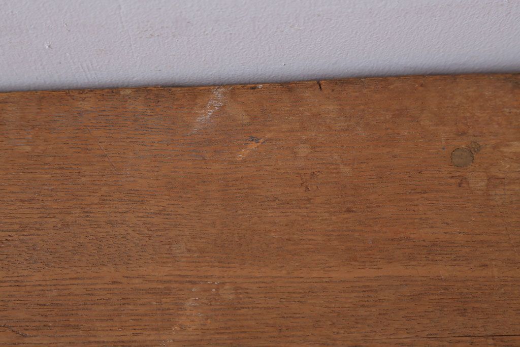 レトロ家具　昭和レトロ　古い学校の木製アンティーク角スツール2脚セット(3)