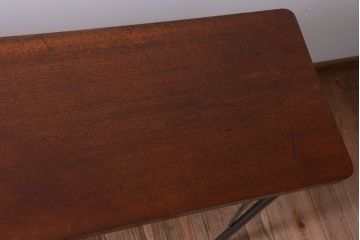 アンティーク家具　アンティーク　天板一枚板!横長鉄脚テーブル(1)