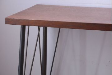 アンティーク家具　アンティーク　天板一枚板!横長鉄脚テーブル(1)