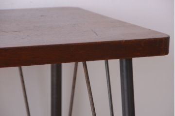 アンティーク家具　アンティーク　天板一枚板!横長鉄脚テーブル(1)