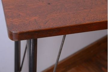 アンティーク家具　アンティーク　天板一枚板!横長鉄脚テーブル(1)