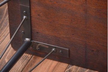 アンティーク家具　アンティーク　天板一枚板!横長鉄脚テーブル(1)