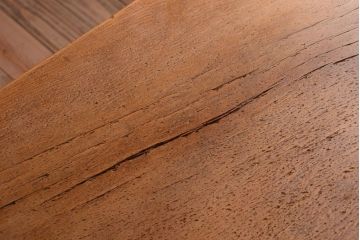 アンティーク家具　アンティーク　天板一枚板!横長鉄脚テーブル(2)