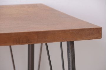 アンティーク家具　アンティーク　天板一枚板!横長鉄脚テーブル(2)