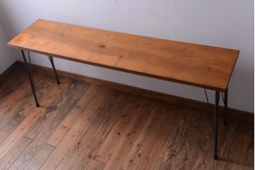 アンティーク家具　アンティーク　天板一枚板!横型鉄脚テーブル(1)