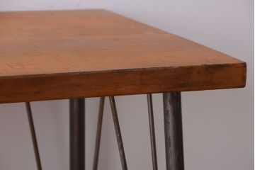 アンティーク家具　アンティーク　天板一枚板!横型鉄脚テーブル(1)