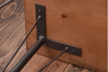 アンティーク家具　アンティーク　天板一枚板!横型鉄脚テーブル(1)