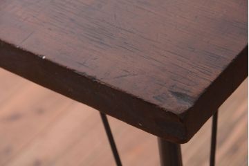 アンティーク家具　アンティーク　天板一枚板!横型鉄脚テーブル(3)