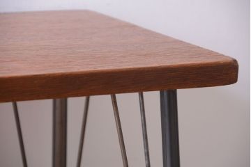 アンティーク家具　アンティーク　天板一枚板!シンプルな横長鉄脚テーブル(1)