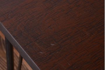 アンティーク家具　アンティーク　天板一枚板!シンプルな横長鉄脚テーブル(2)