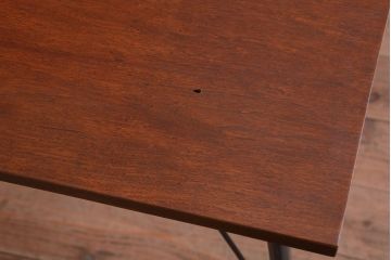 アンティーク家具　アンティーク　天板一枚板!シンプルな横型鉄脚テーブル(1)