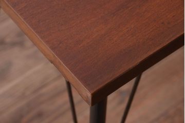 アンティーク家具　アンティーク　天板一枚板!シンプルな横型鉄脚テーブル(1)