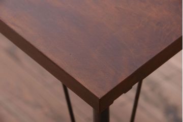 アンティーク家具　アンティーク　天板一枚板!シンプルな横型鉄脚テーブル(1)