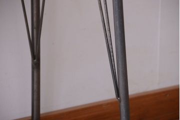 アンティーク家具　アンティーク　天板一枚板!シンプルな横型鉄脚テーブル(1)