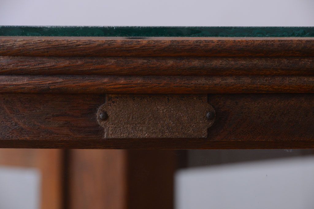 アンティーク家具　和製アンティーク　曲げガラスの古い木製ショーケース