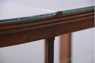 アンティーク家具　和製アンティーク　曲げガラスの古い木製ショーケース
