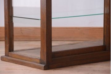 アンティーク家具　和製アンティーク　曲げガラスの古い木製ショーケース