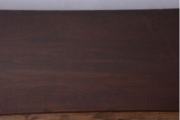 アンティーク家具　アンティーク　天板一枚板!シンプルな横型鉄脚テーブル(2)