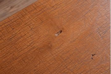 アンティーク家具　アンティーク　天板一枚板!シンプルな横型鉄脚テーブル(3)