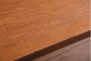 アンティーク家具　アンティーク　天板一枚板!シンプルな横型鉄脚テーブル(3)