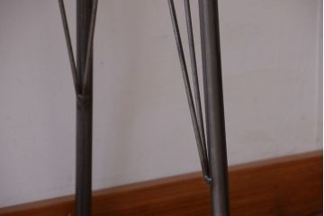 アンティーク家具　アンティーク　天板一枚板!シンプルな横型鉄脚テーブル(3)
