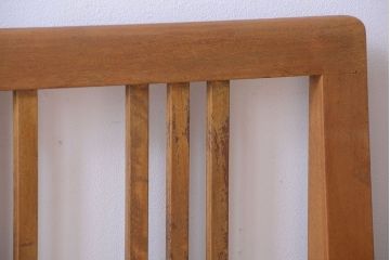 レトロ家具　昭和期　古い木のレトロなベッドフレーム(2)