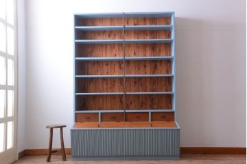 アンティーク家具　アンティーク　店舗什器におすすめ!大きなペイント陳列棚(収納棚)(2)