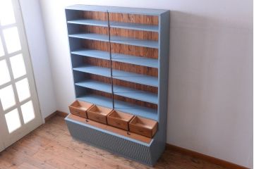 アンティーク家具　アンティーク　店舗什器におすすめ!大きなペイント陳列棚(収納棚)(2)