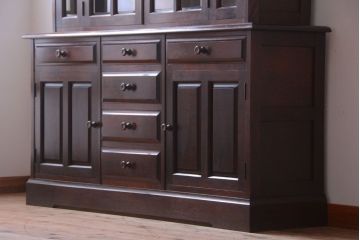 中古　北海道民芸家具　大きな食器棚(カップボード)