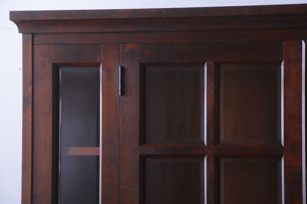 中古　北海道民芸家具　大きな食器棚(カップボード)