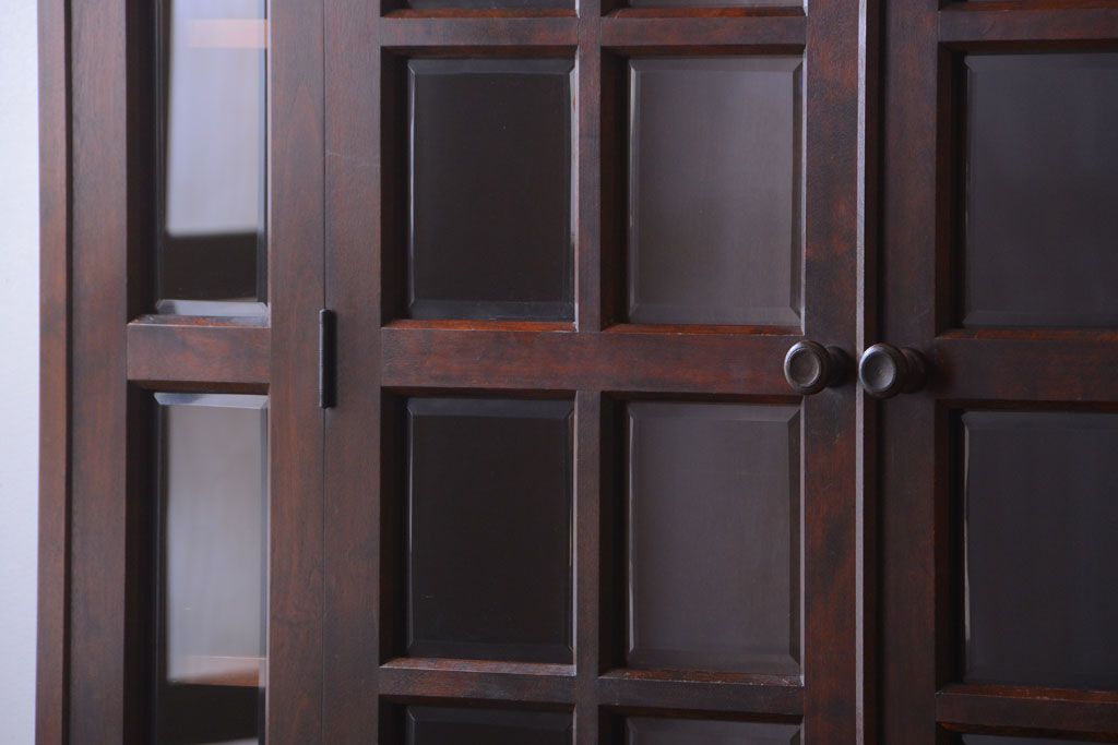 中古　北海道民芸家具　大きな食器棚(カップボード)