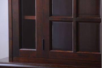 中古　北海道民芸家具　大きな食器棚(カップボード)