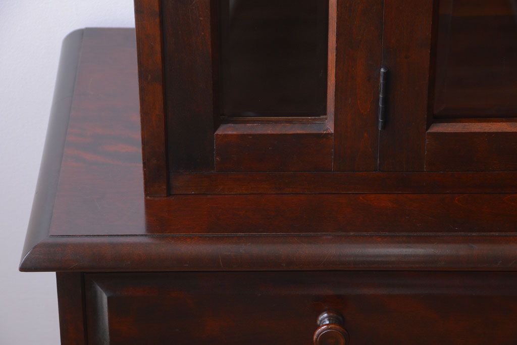 中古　北海道民芸家具　大きな食器棚(カップボード)