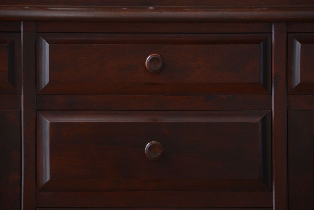 中古　北海道民芸家具　大きな食器棚(カップボード)