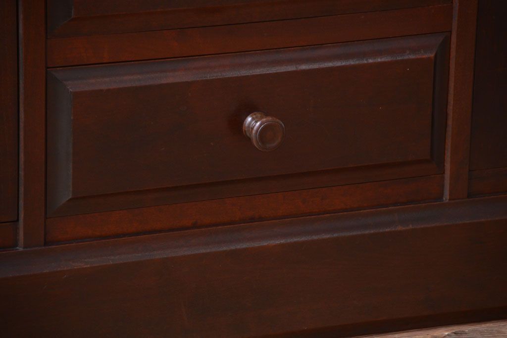 中古　北海道民芸家具　大きな食器棚(カップボード)