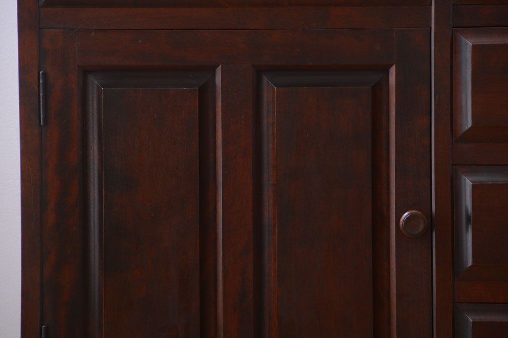 中古　北海道民芸家具　大きな食器棚(カップボード)